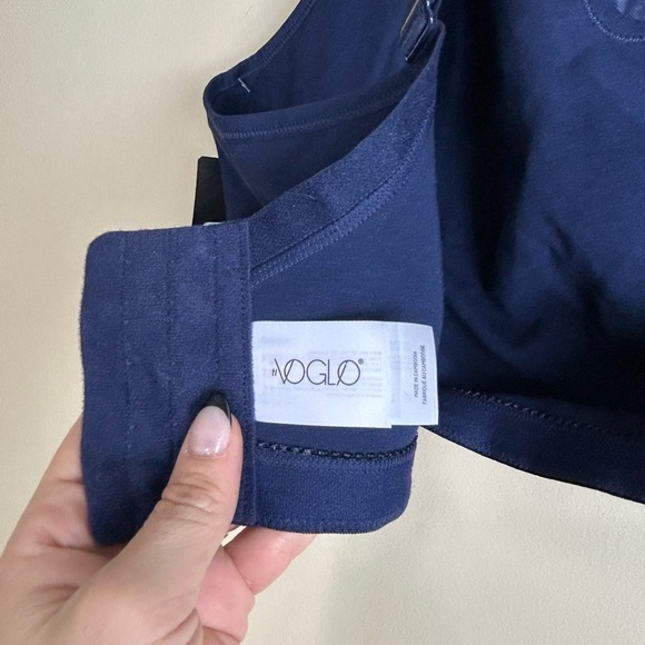 NWT ti Voglio Wireless Dark Blue Bra Sz 48H Cotton - Picture 4 of 5